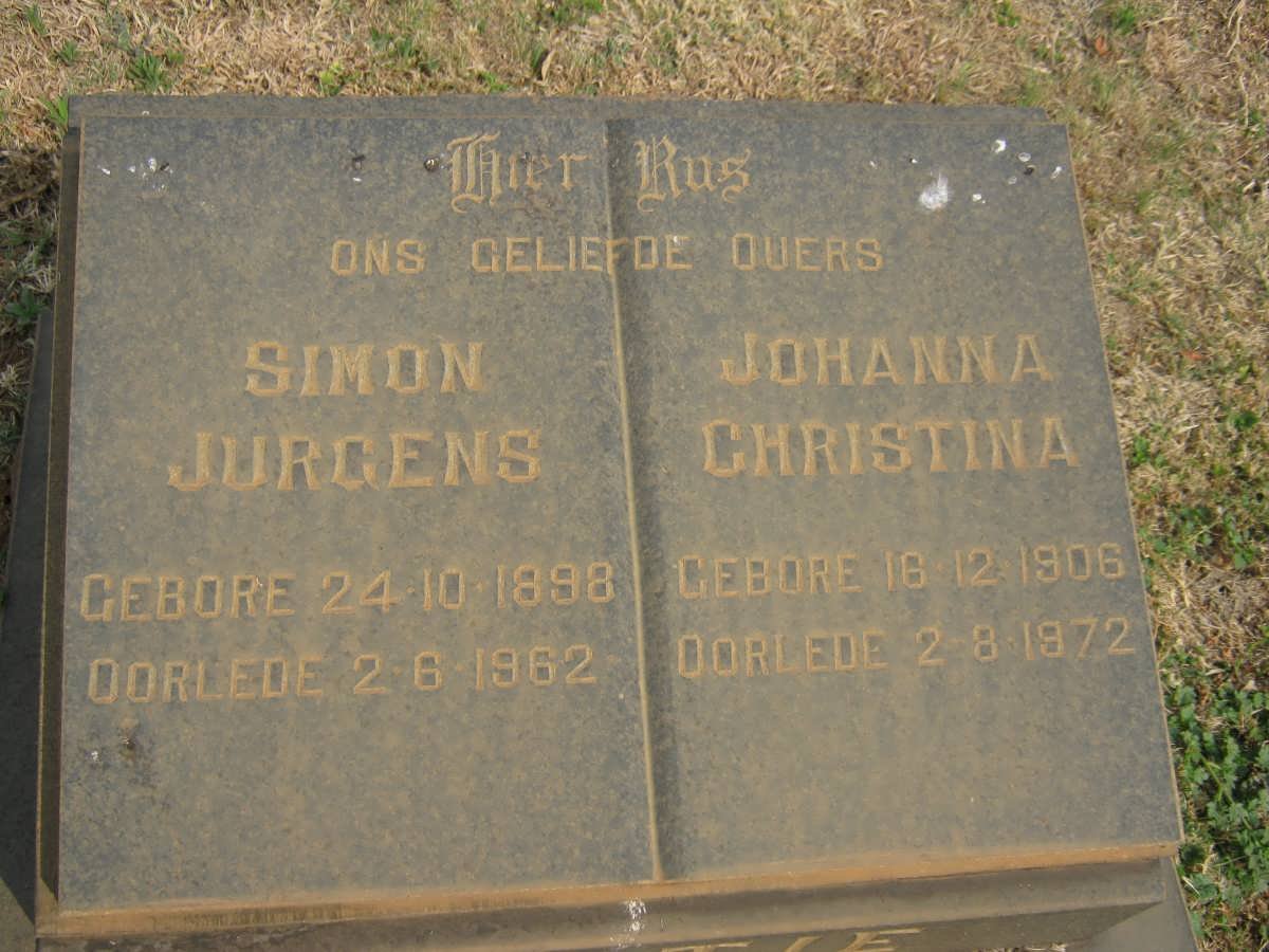 NORTJE Simon Jurgens 1898-1962 &amp; Johanna Christina 1906-1972
