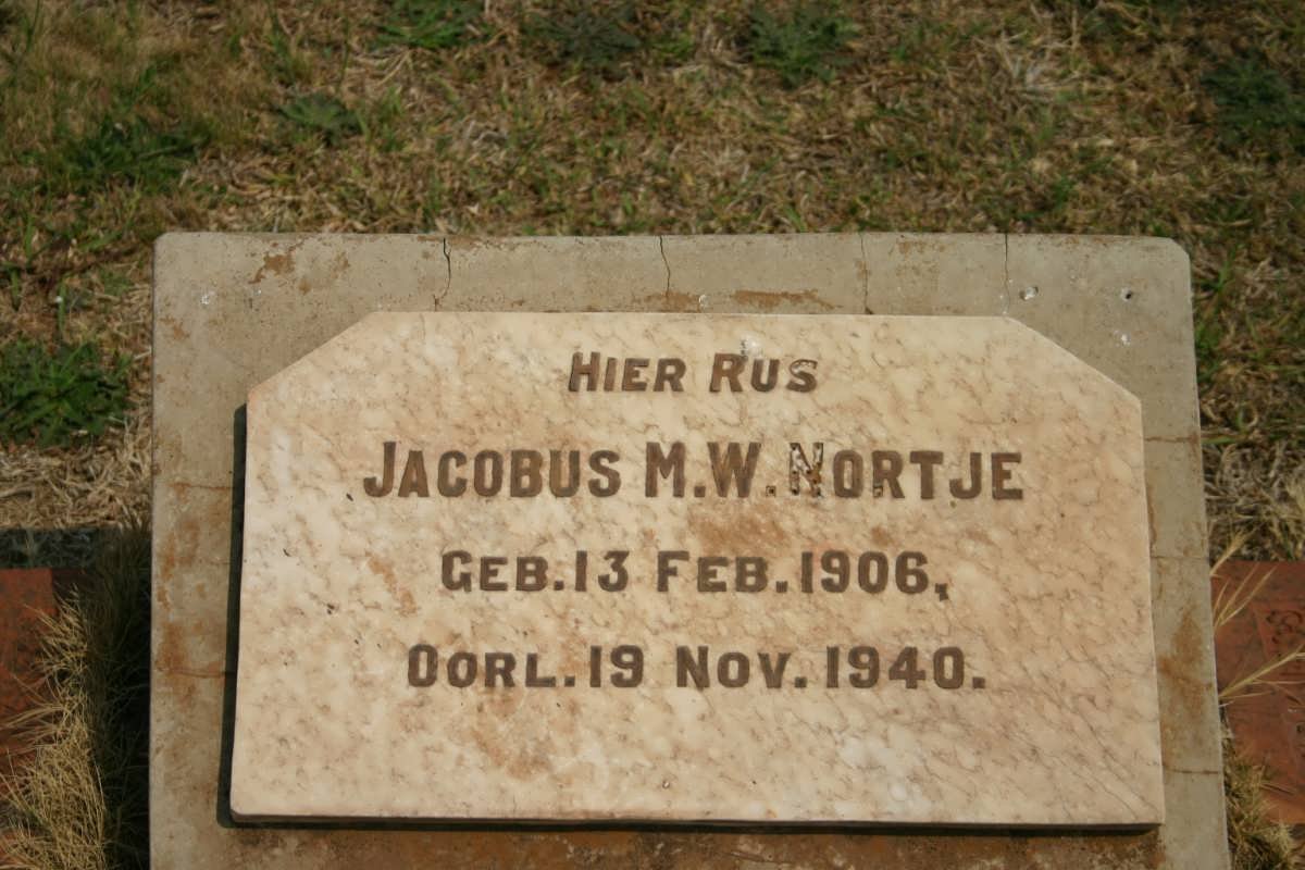 NORTJE Jacobus M.W. 1906-1940