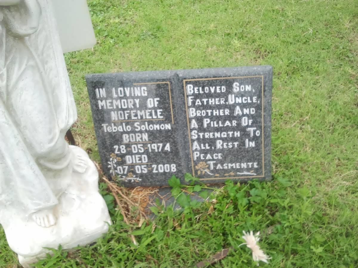 NOFEMELE Tebalo Solomon 1974-2008