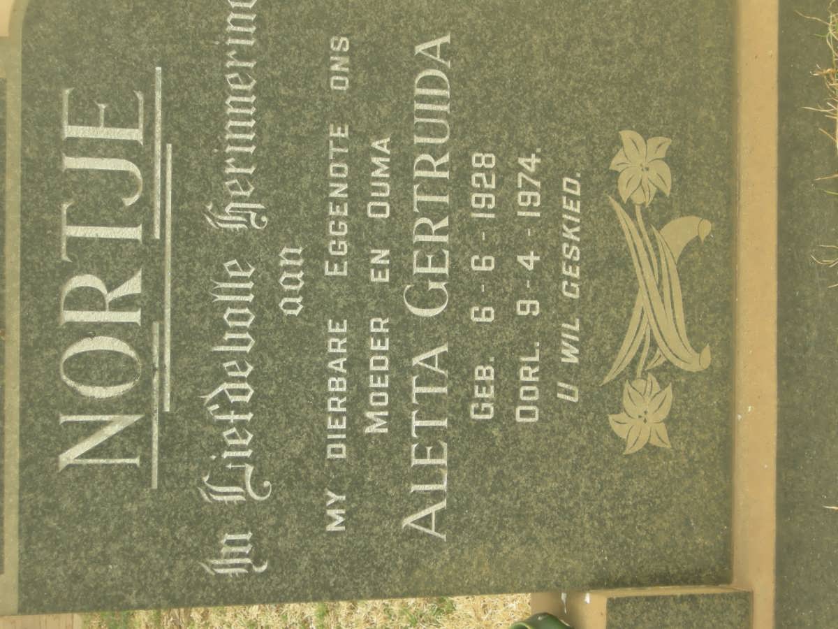 NORTJE Aletta Gertruida 1928-1974