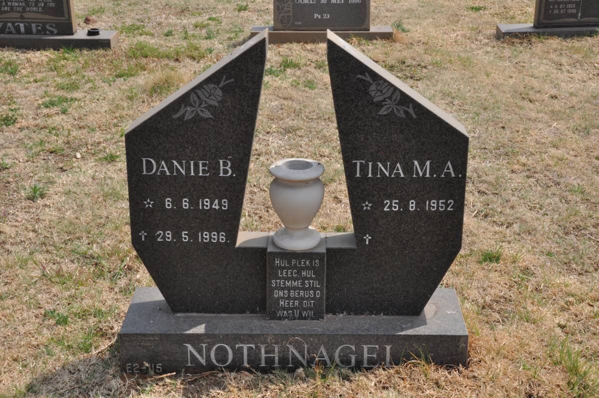 NOTHNAGEL Danie B. 1949-1996 &amp; Tina M.A. 1952-