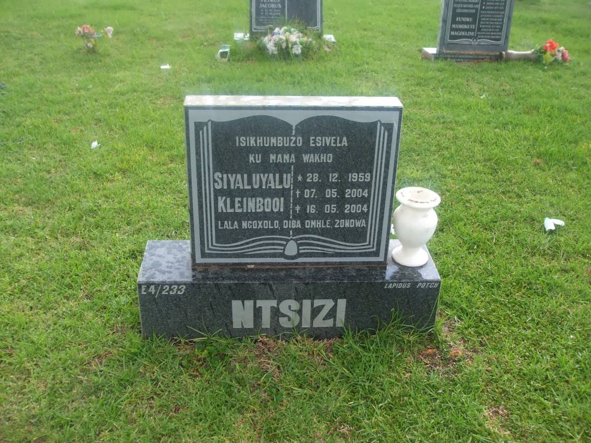 NTSIZI Siyaluyalu Kleinbooi 1959-2004