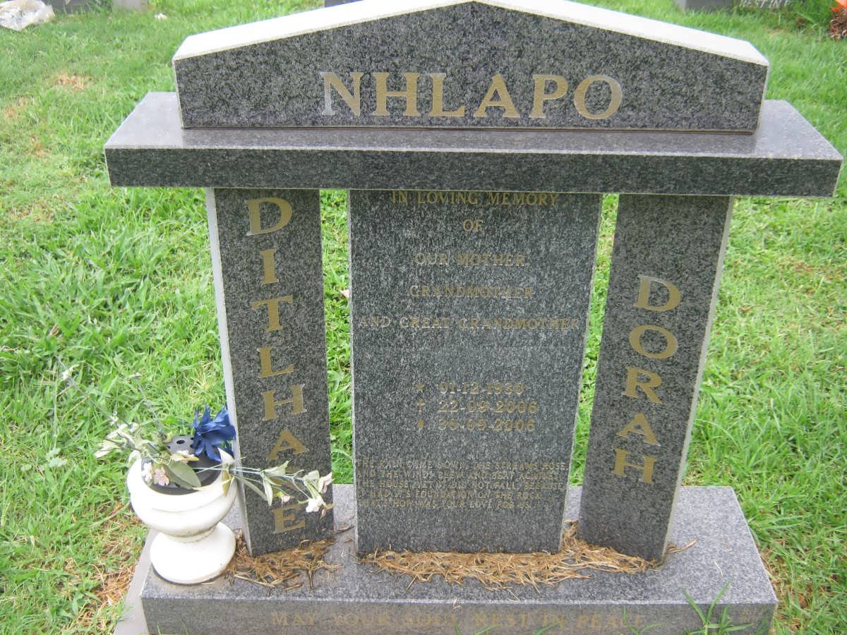 NHLAPO Ditlhane Dorah 193?-2006