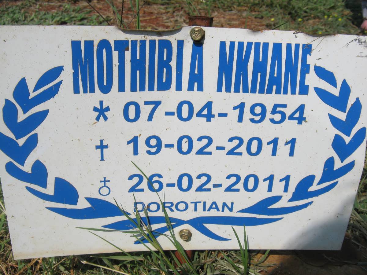 NKHANE Mothibia 1954-2011