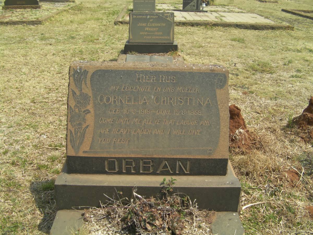 ORBAN Cornelia Christina 1918-1959