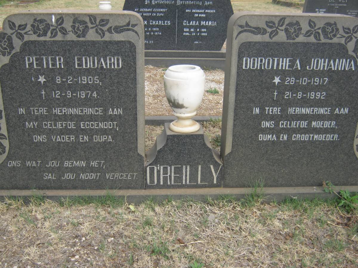 O'REILLY Peter Eduard 1906-1974 &amp; Dorothea Johanna 1917-1992