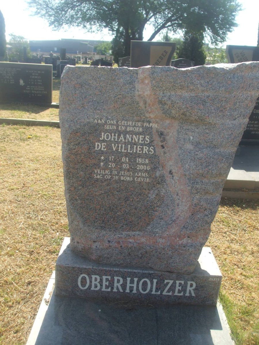 OBERHOLZER Johannes De Villiers 1958-2006