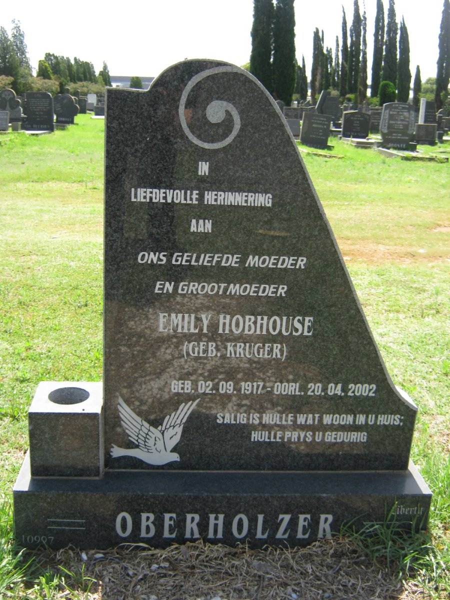 OBERHOLZER Emily Hobhouse nee KRUGER 1917-2002