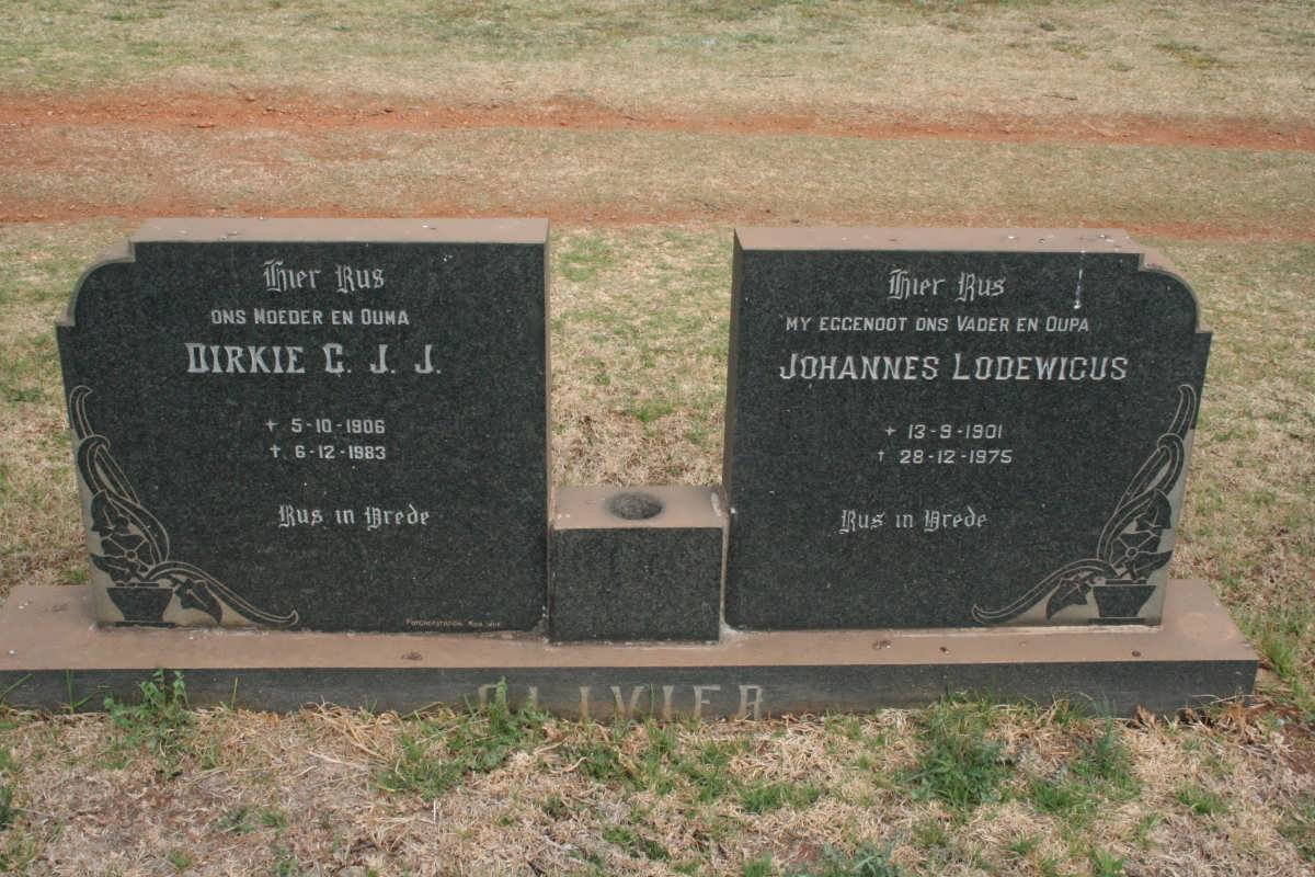 OLIVIER Johannes Lodewicus 1901-1975 &amp; Dirkie C.J.J. 1906-1983