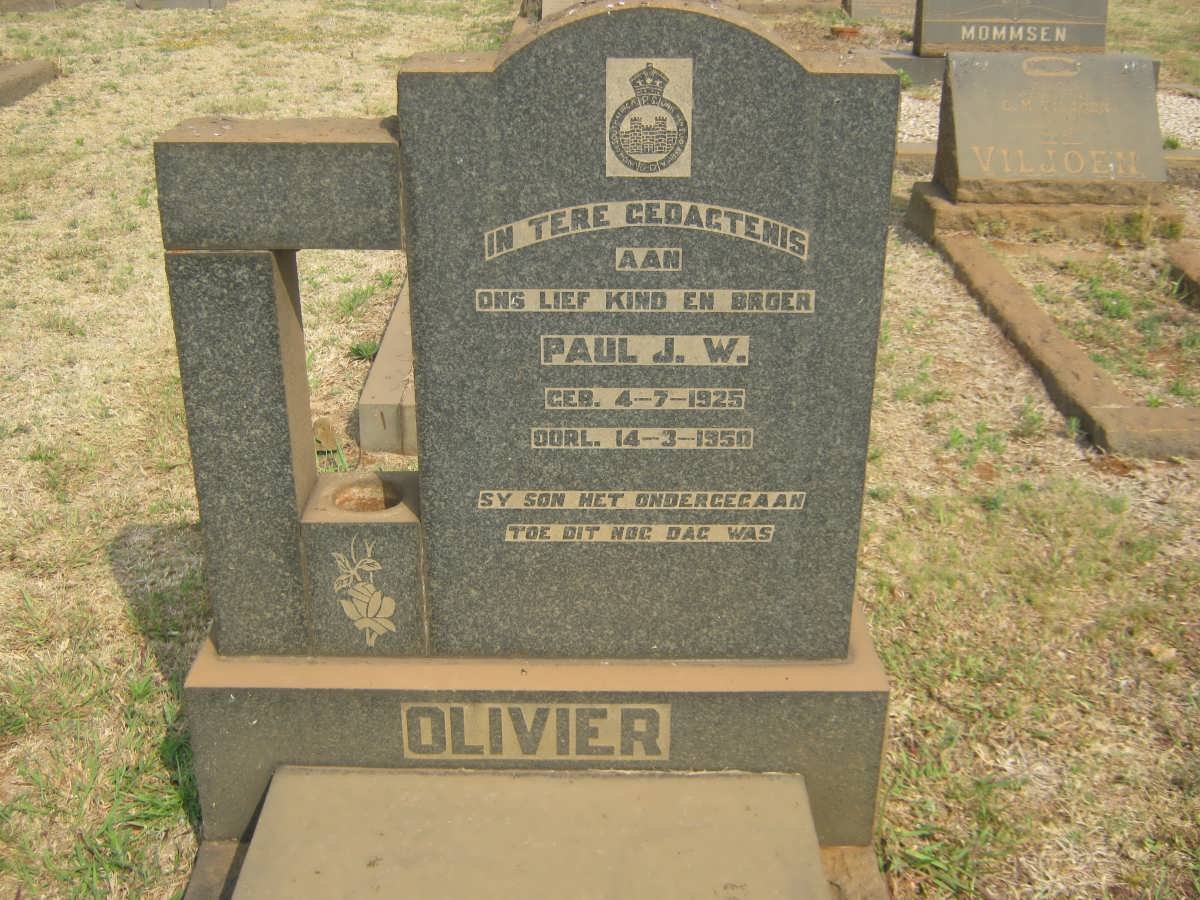 OLIVIER Paul J.W. 1925-1950