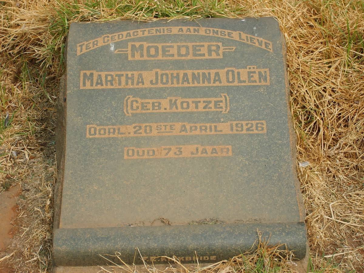 OLËN Martha Johanna nee KOTZE -1926
