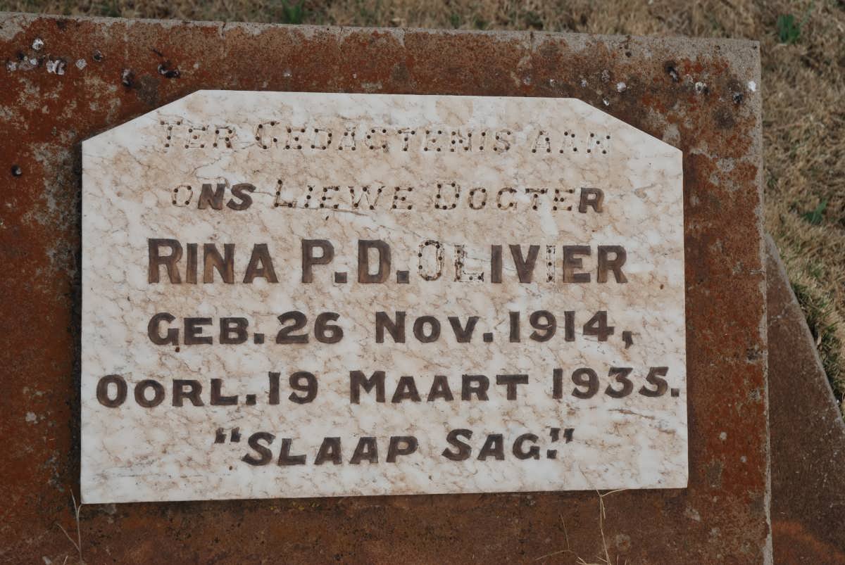 OLIVIER Rina P.D. 1914-1935