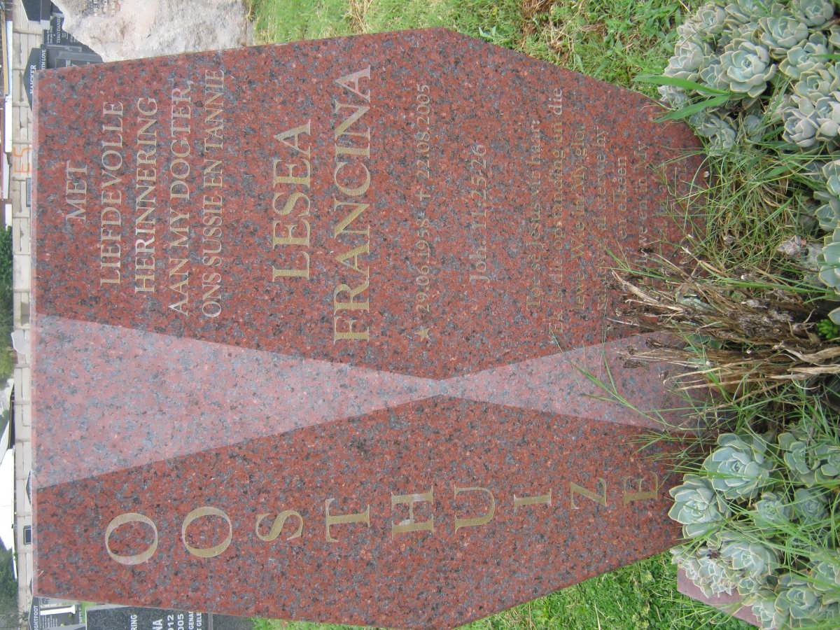 OOSTHUIZEN Lesea Francina 1958-2005