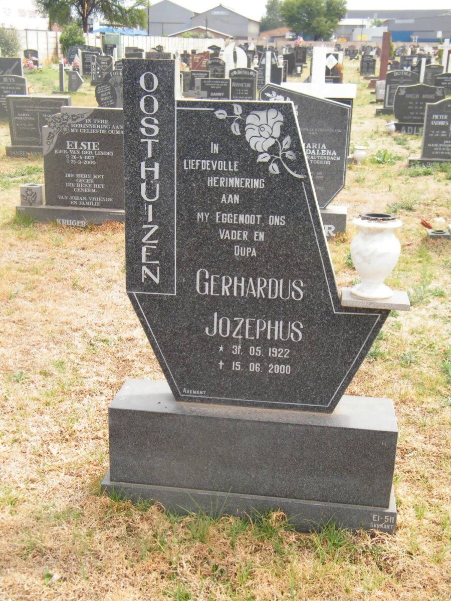 OOSTHUIZEN Gerhardus Jozephus 1922-2000