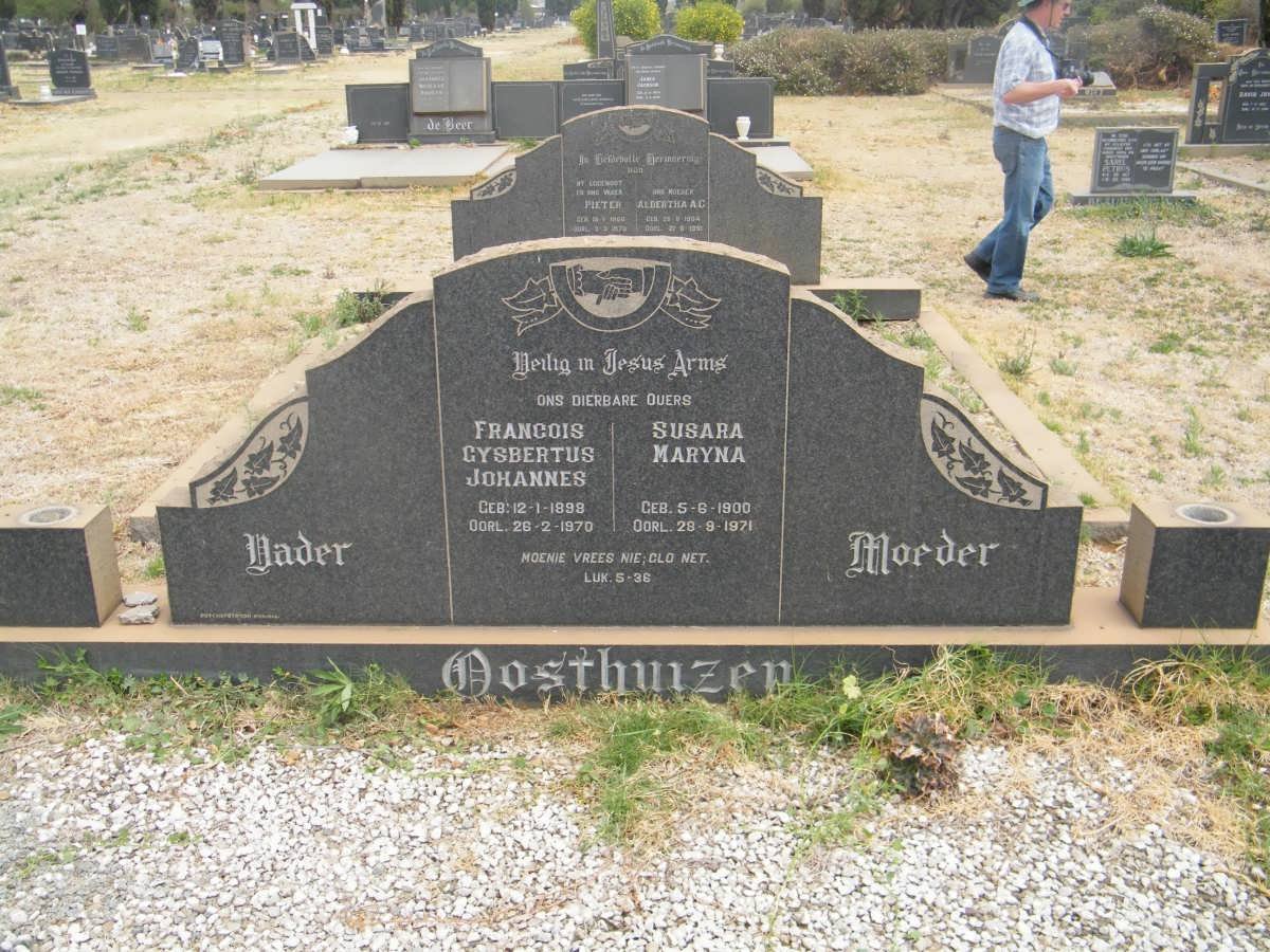 OOSTHUIZEN Francois Gysbertus Johannes 1898-1970 &amp; Susara Maryna 1900-1971