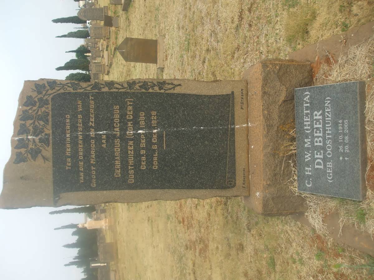 OOSTHUIZEN Gerhardus Jacobus 1880-1928 :: DE BEER C.H.W.M. nee OOSTHUIZEN 1914-2005