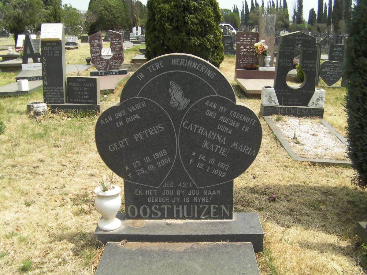 OOSTHUIZEN Gert Petrus 1909-2001 &amp; Catharina Maria 1913-1992