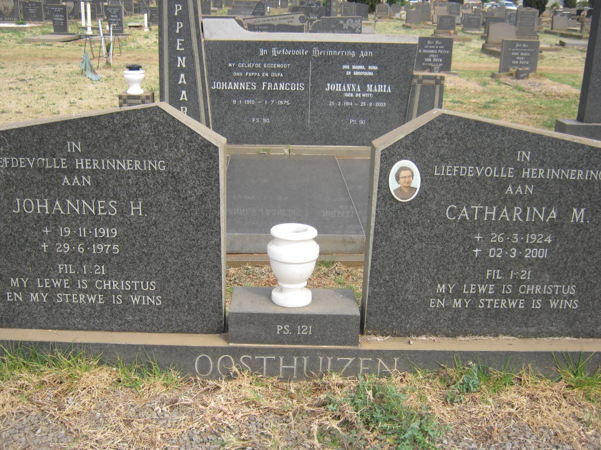 OOSTHUIZEN Johannes H. 1919-1975 &amp; Catharina M. 1924-2001