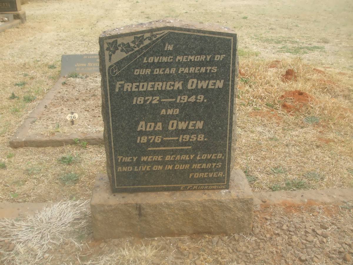 OWEN Frederick 1872-1949 &amp; Ada 1876-1958