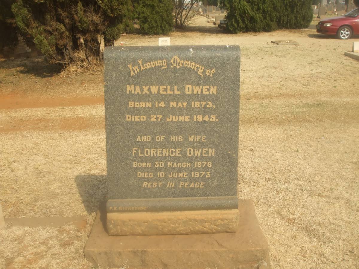 OWEN Maxwell 1873-1945 &amp; Florence 1876-1973