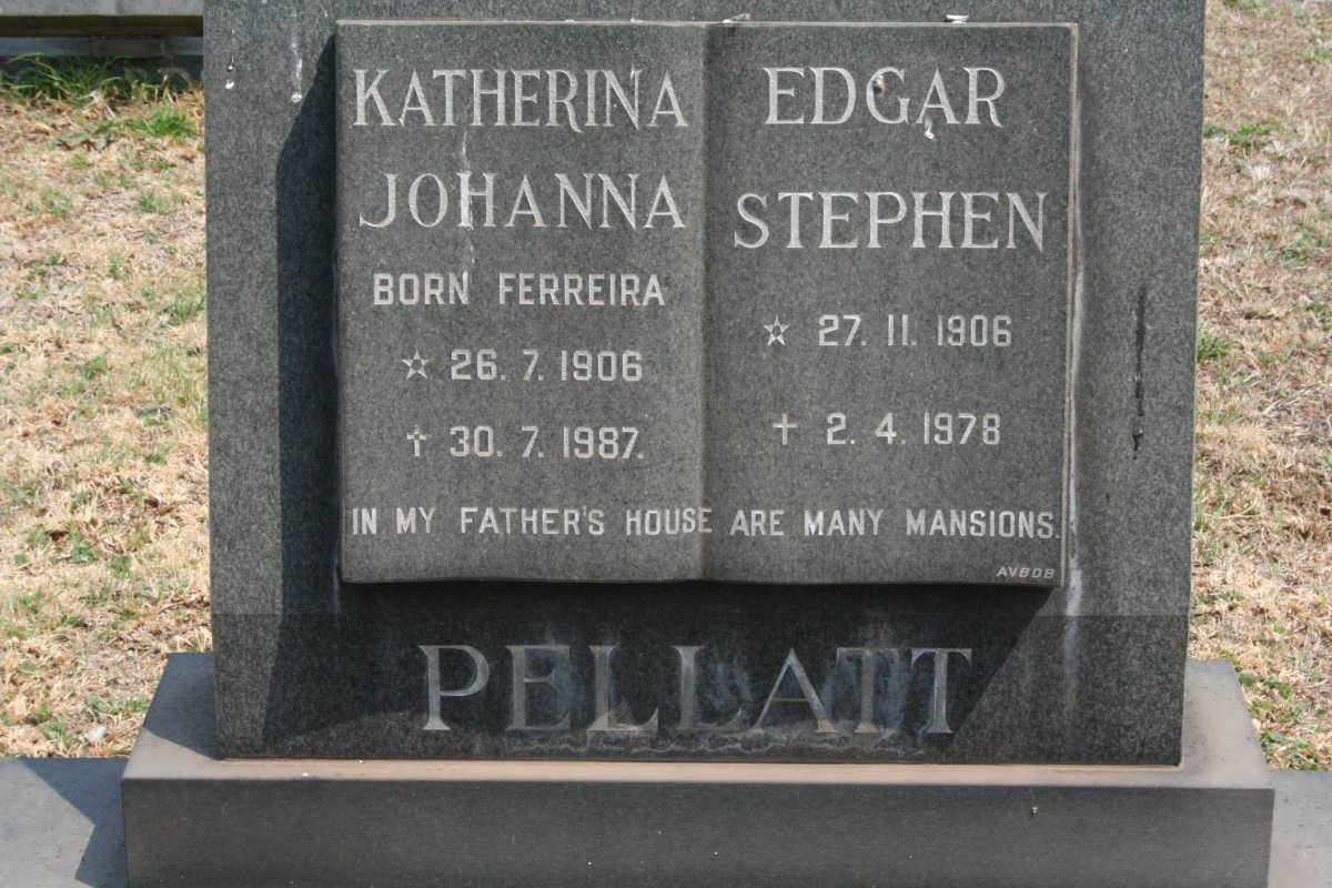 PELLATT Edgar Stephen 1906-1978 &amp; Katherina Johanna FERREIRA 1906-1987