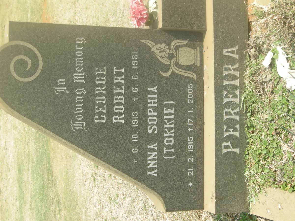 PEREIRA George Robert 1913-1981 &amp; Anna Sophia 1915-2005