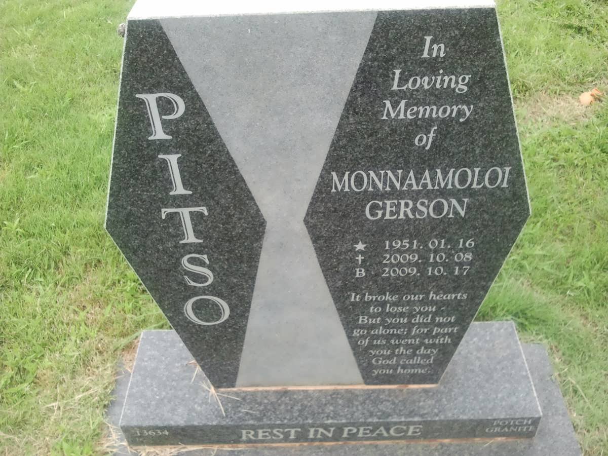 PITSO Monnaamoloi Gerson 1951-2009