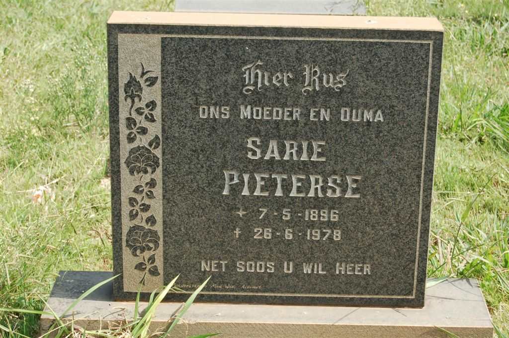 PIETERSE Sarie 1896-1978