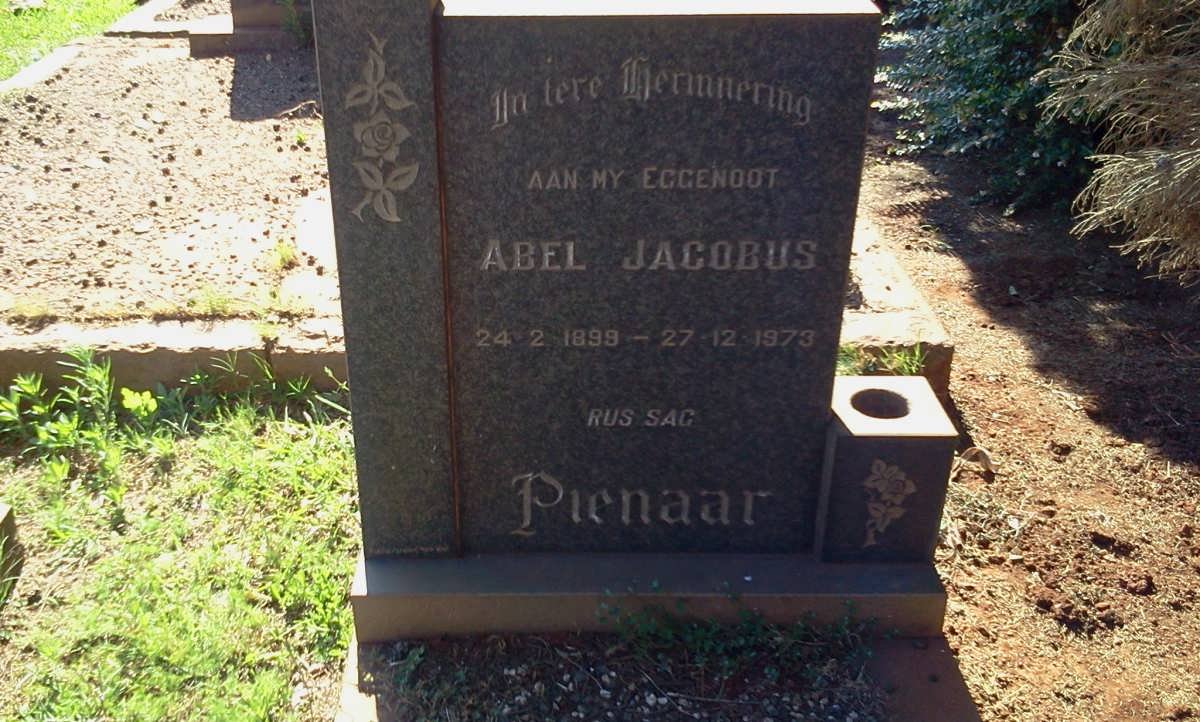 PIENAAR Abel Jacobus 1899-1973