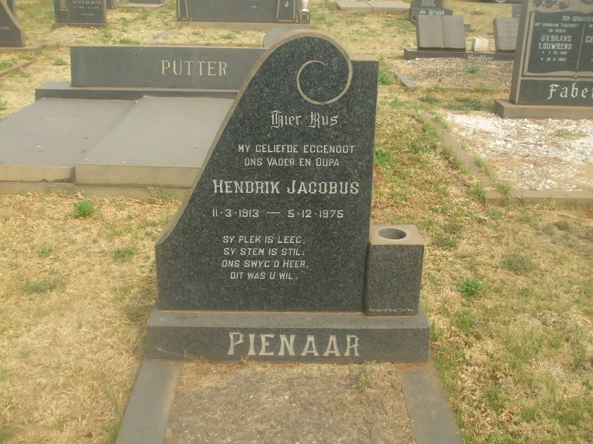 PIENAAR Hendrik Jacobus 1913-1975