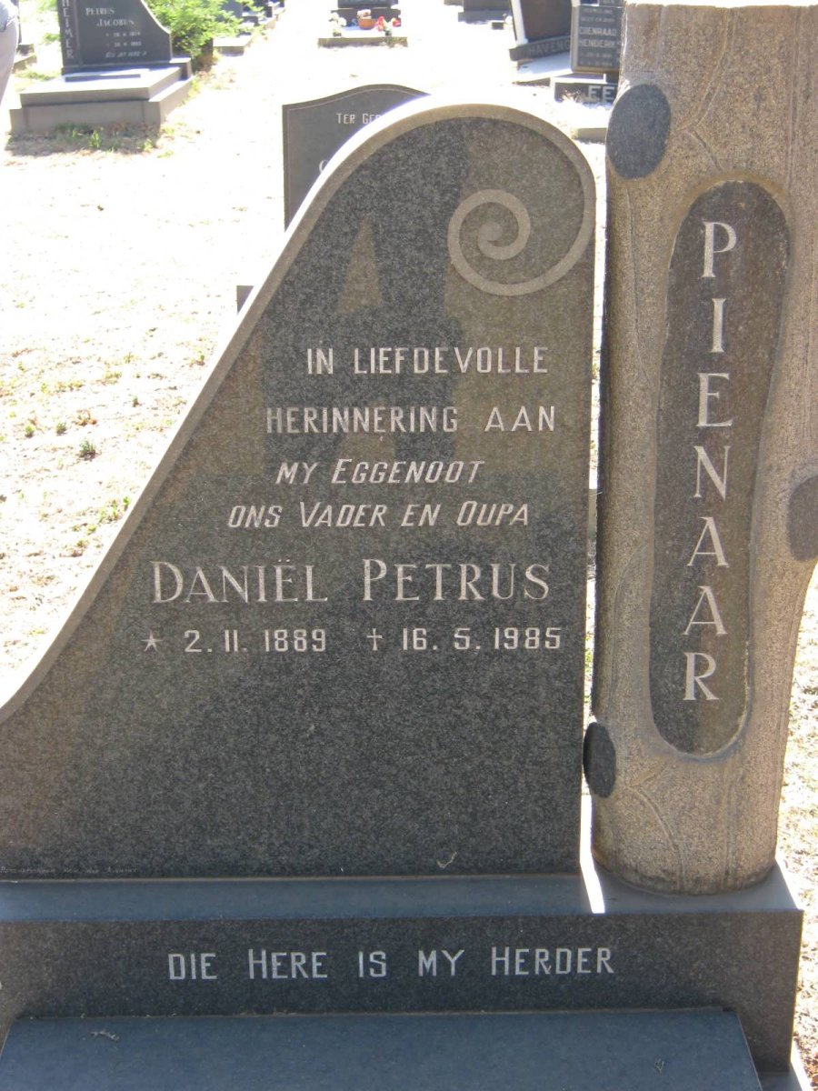 PIENAAR Daniël Petrus 1889-1985