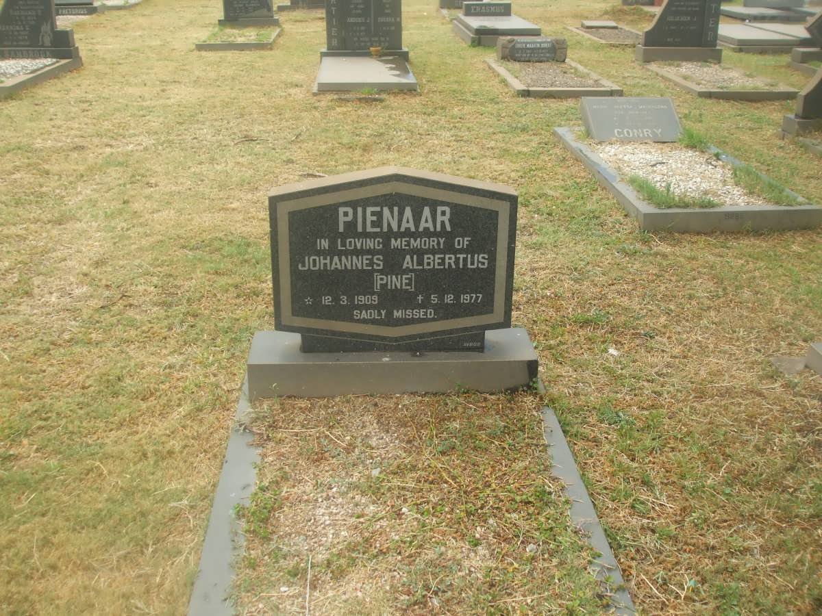 PIENAAR Johannes Albertus 1909-1977