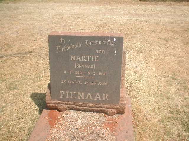 PIENAAR Martie nee SNYMAN 1908-1982
