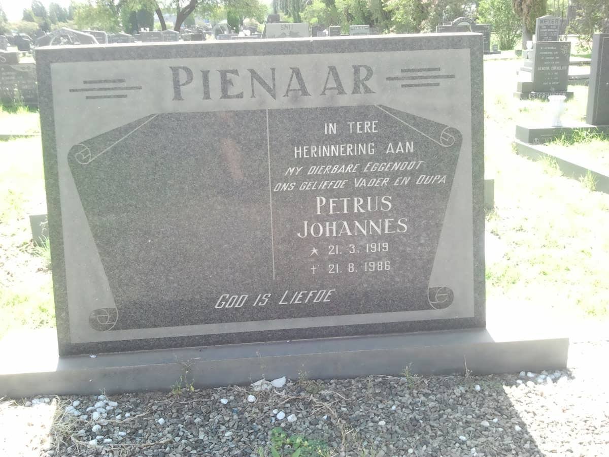 PIENAAR Petrus Johannes 1919-1986