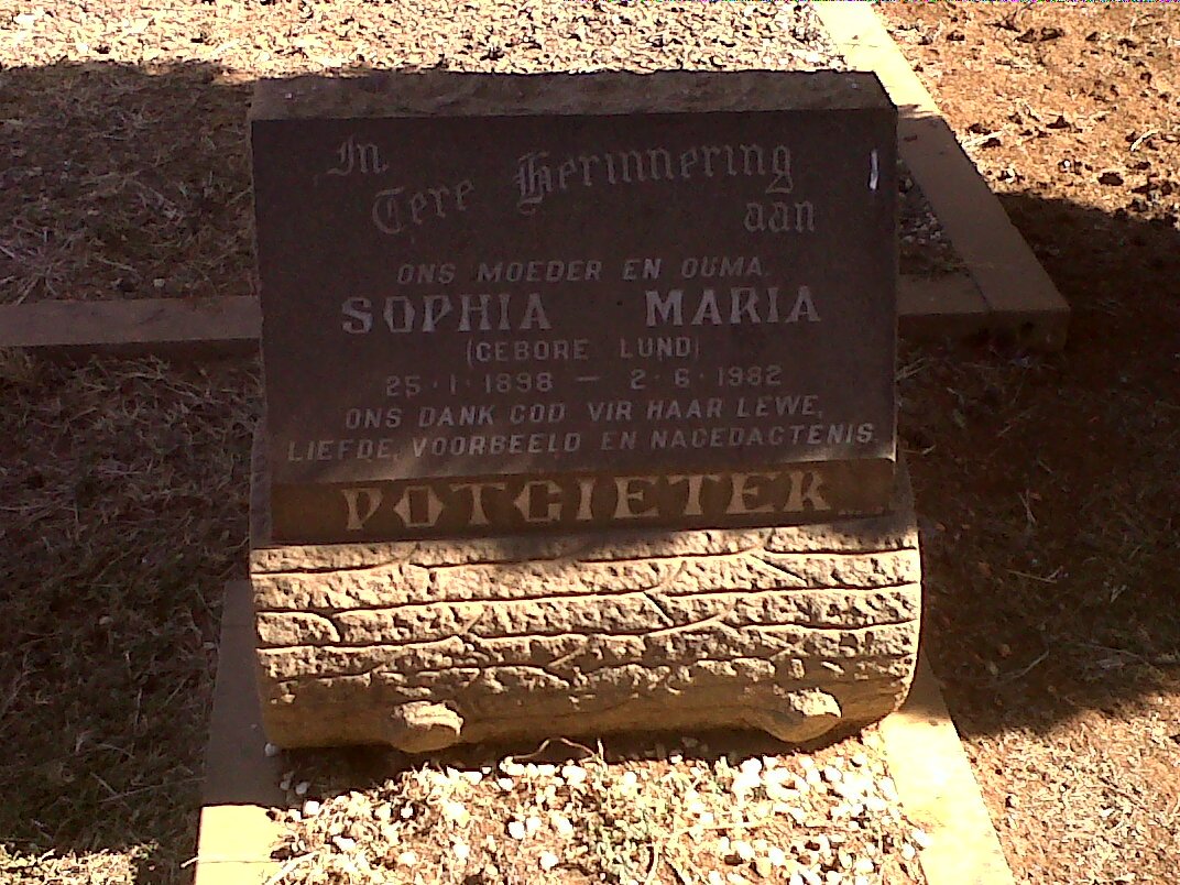 POTGIETER Sophia Maria nee LUND 1898-1982