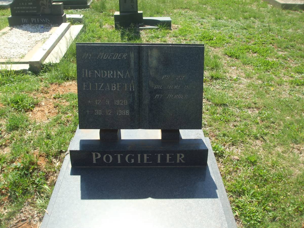 POTGIETER Hendrina Elizabeth 1920-1988
