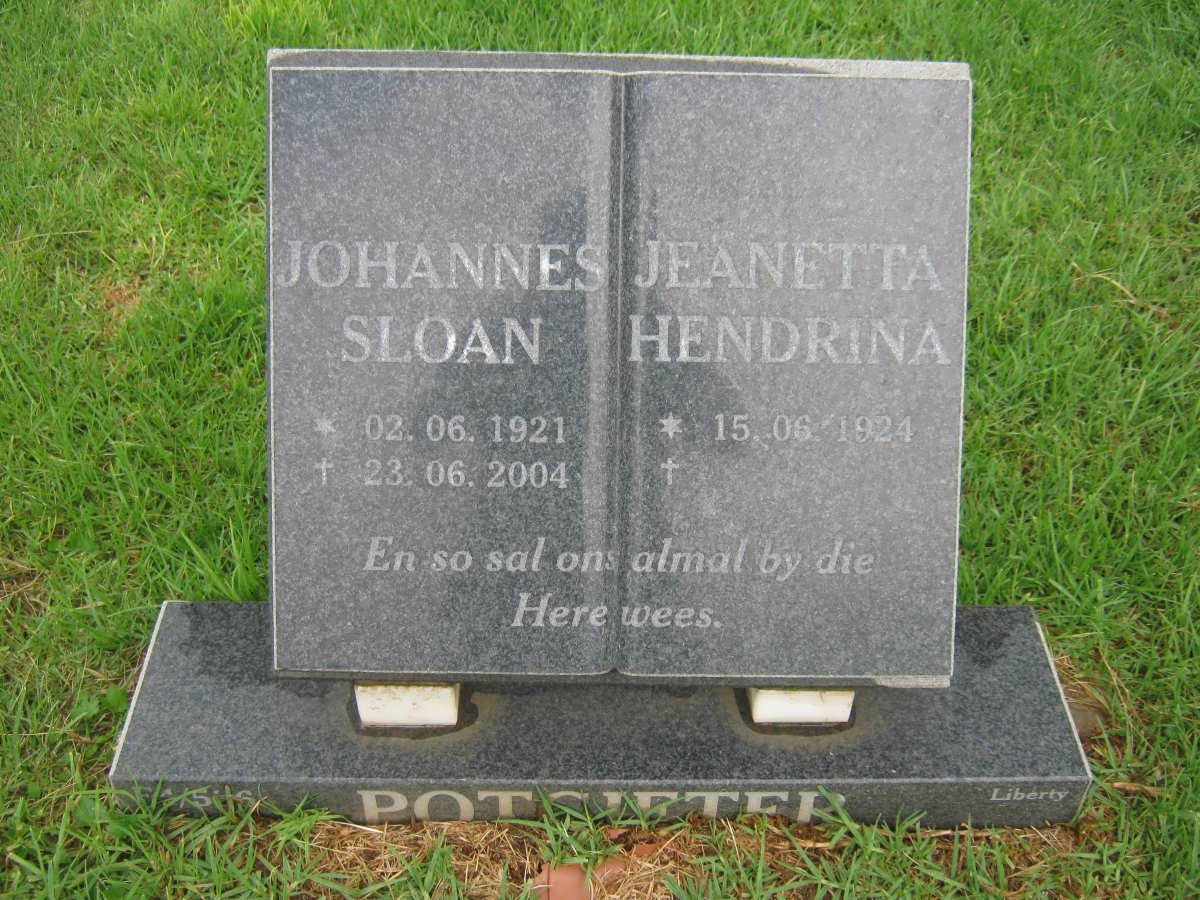 POTGIETER Johannes Sloan 1921-2004 &amp; Jeanetta Hendrina 1924-