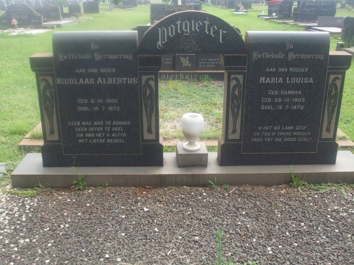 POTGIETER Nicolaas Albertus 1900-1972 &amp; Maria Louisa HAMMAN 1903-1972