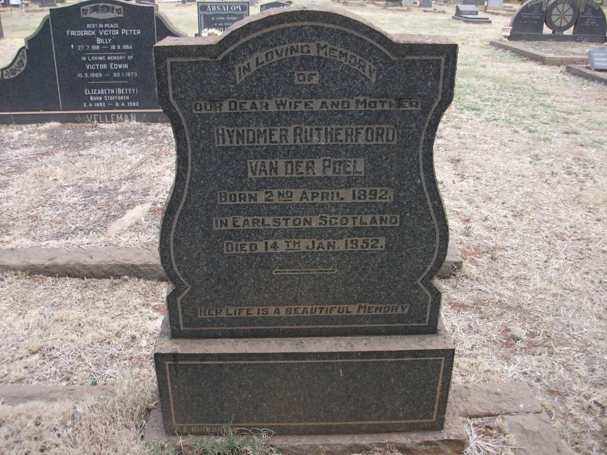 POEL Hyndmer Rutherford, van der 1892-1952