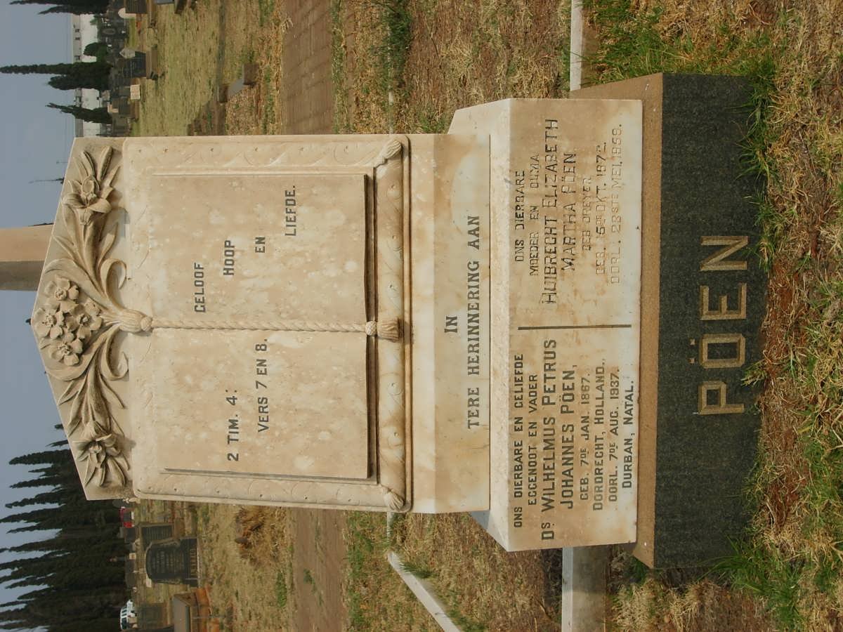 PÖEN Wilhelmus Petrus Johannes 1867-1937 &amp; Huibrecht Elizabeth Martha DREYER 1872-1959