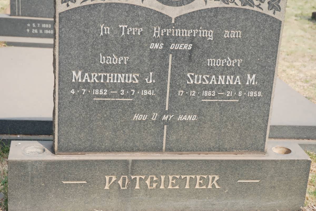 POTGIETER Marthinus J. 1852-1941 &amp; Susanna M. 1863-1959