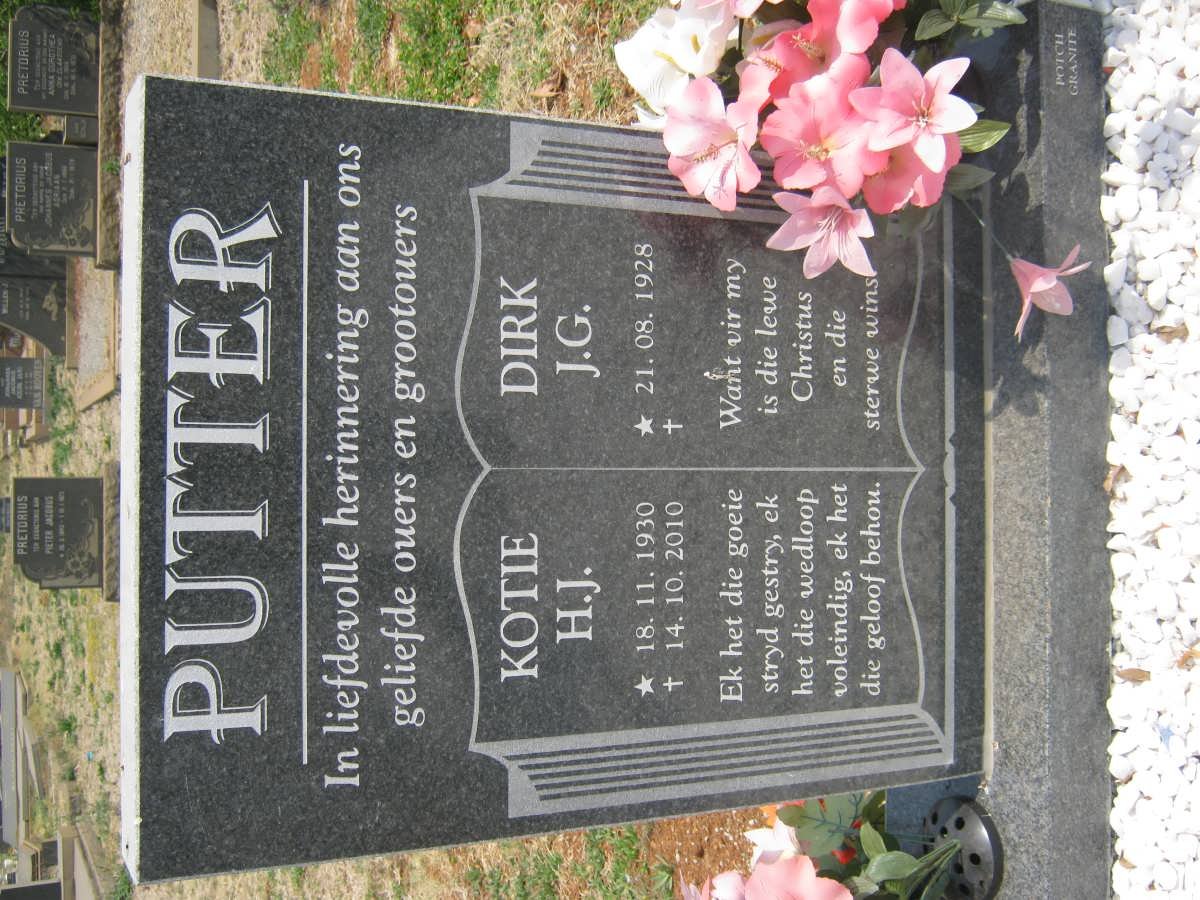 PUTTER J.G. 1928- &amp; H.J. 1930-2010