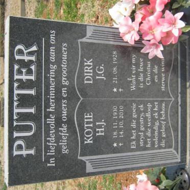 PUTTER J.G. 1928- &amp; H.J. 1930-2010