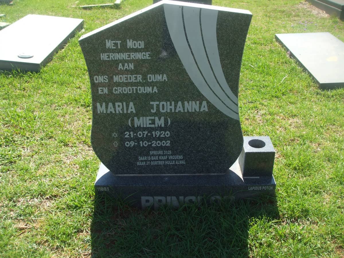 PRINSLOO Maria Johanna 1920-2002