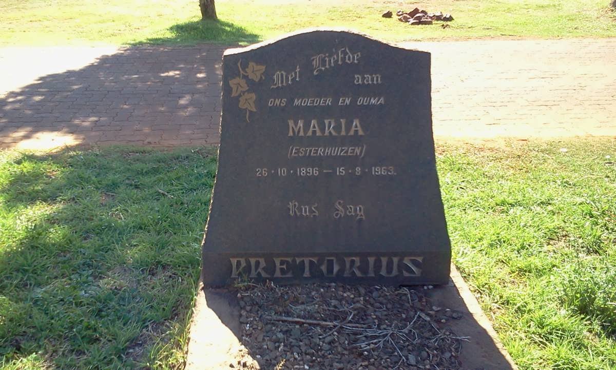 PRETORIUS Maria nee ESTERHUIZEN 1896-1963