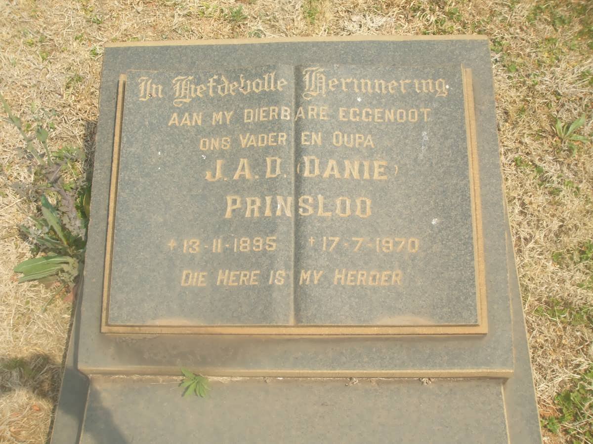 PRINSLOO Jan Adriaan Daniel 1895-1970