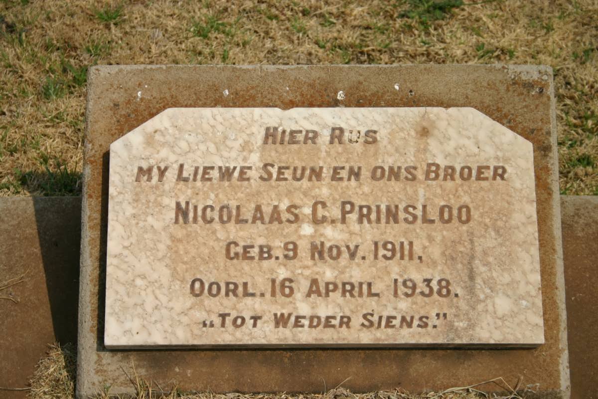 PRINSLOO Nicolaas C. 1911-1938