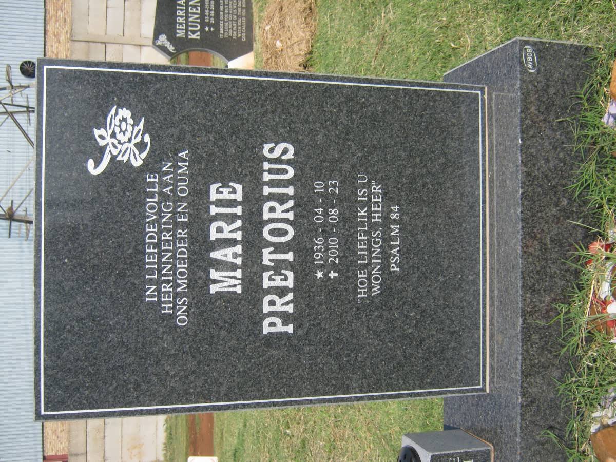 PRETORIUS Marie 1936-2010