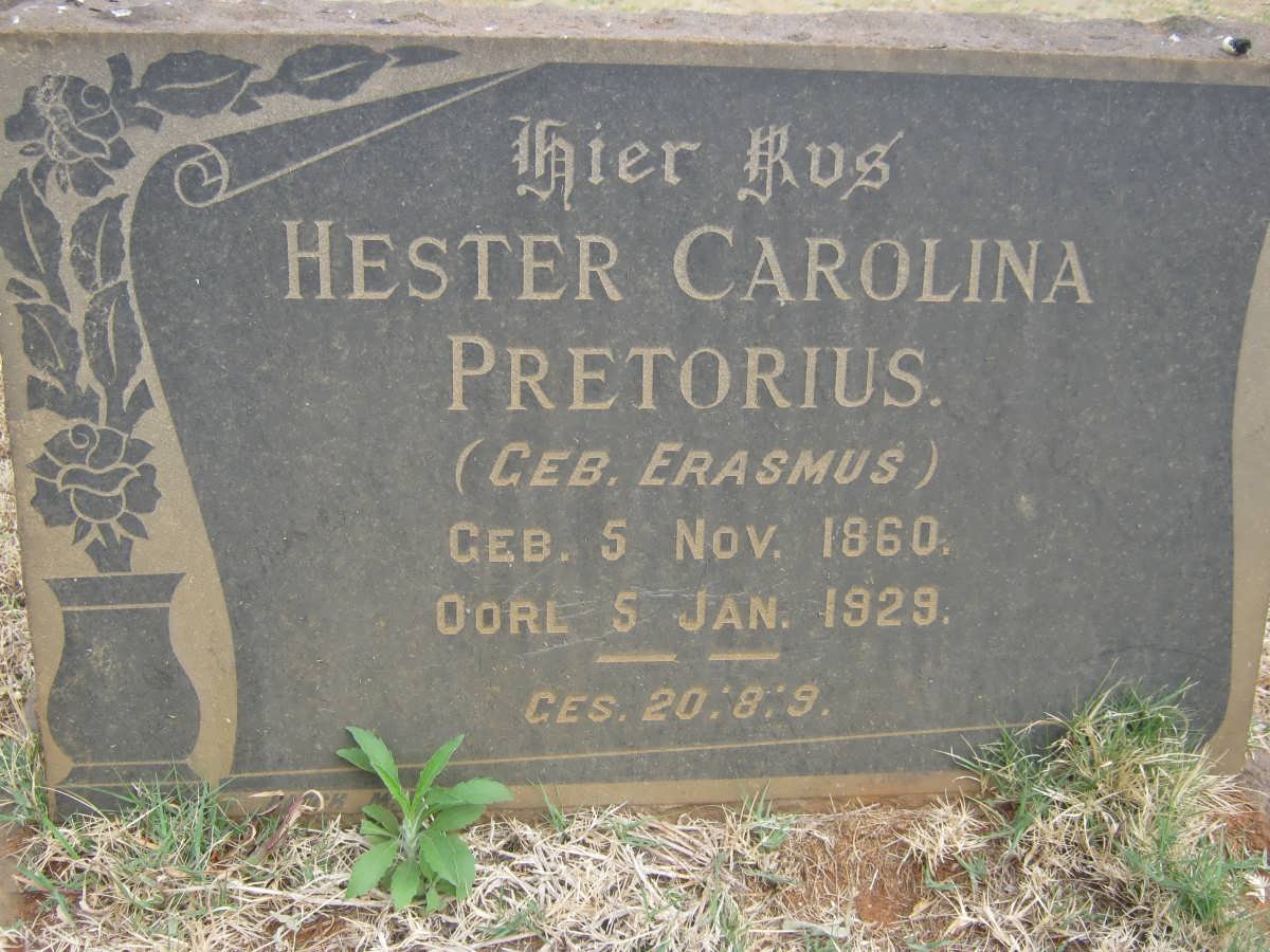 PRETORIUS Hester Carolina nee ERASMUS 1860-1929
