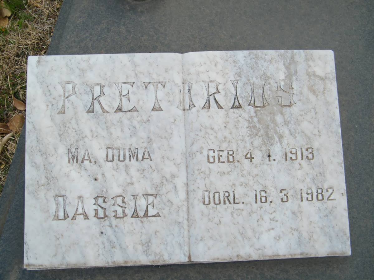 PRETORIUS Dassie 1913-1982